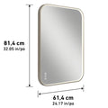Artika Royce 32” x 24” LED Wall Mirror with Defogger  Brushed Nickel