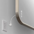 Artika Royce 32” x 24” LED Wall Mirror with Defogger  Brushed Nickel