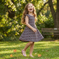 Epic Threads Super Soft Little Girls Geo-Print Fit and Flare Dress, Size 5