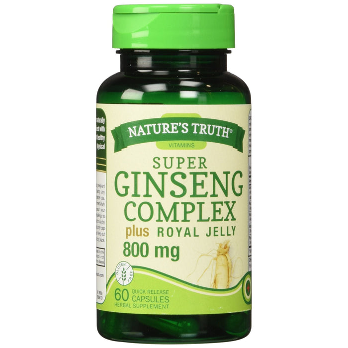 Nature's Truth Super Ginseng Complex Plus Royal Jelly 800 Mg Quick Release Capsules