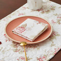 DaDa Bedding Set of 4-Pieces Hint of Mint Floral Cotton Dining Table Napkins 18" x 18" (3036)