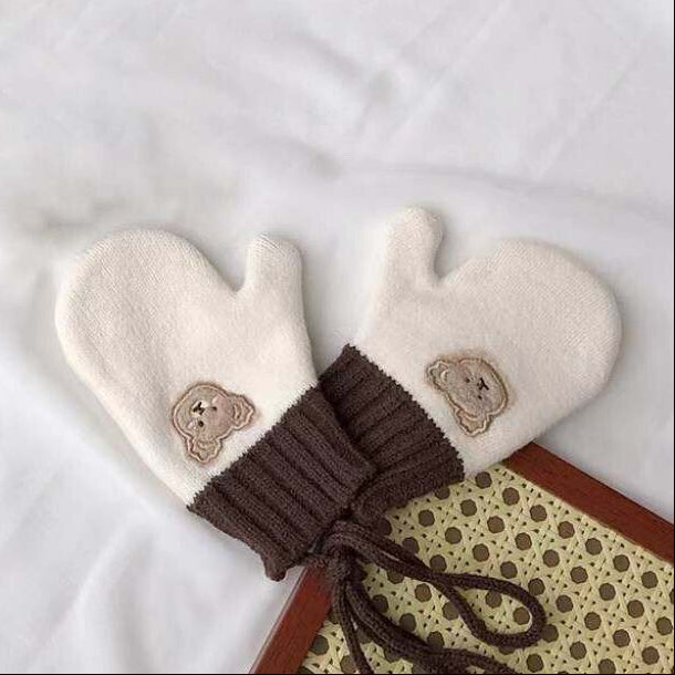 Kids Winter Gloves with String | Warm Toddler Mittens 2-5Y