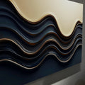 Black and Gold Minimalist Abstract Wall Art III