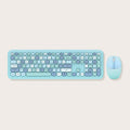 Wireless Keyboard and Mouse Combo with Aqua Flush Keys