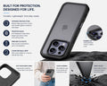 Translucent Matte Case for iPhone 17 Pro, Slim Shockproof Black