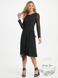 DKNY Womens Illusion Sleeve Dress