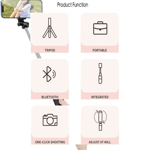 Stick Tripod 28" — Extendable Phone Tripod with 360° Rotation Holder for Travel,