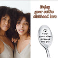 MXXGMYJ Funny Coffee Spoon I Love You Gift Silver for Men Couples Xmas