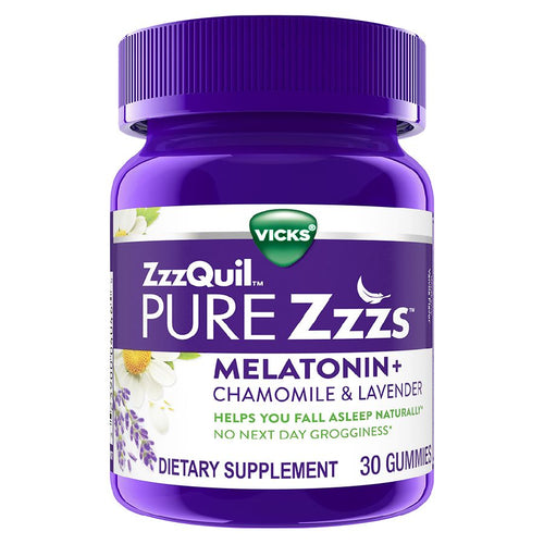 Vicks Pure Zzzs Nightly Sleep – Melatonin & Botanical Blend Gummies