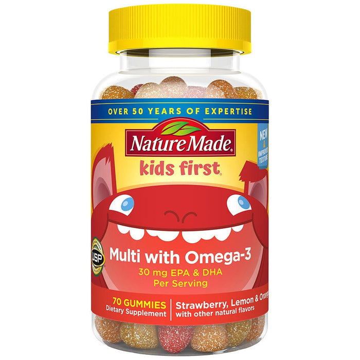 Nature Made® Kids First® Multivitamin with Omega-3 Strawberry/Lemon Orange Gummy, 70 EA