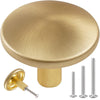 MUMU 6pc 1.65in Round Gold Brushed Oversize Cabinet Knobs Brass Color