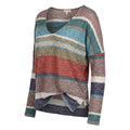 Aqua Striped V-Neck Top, Size XS