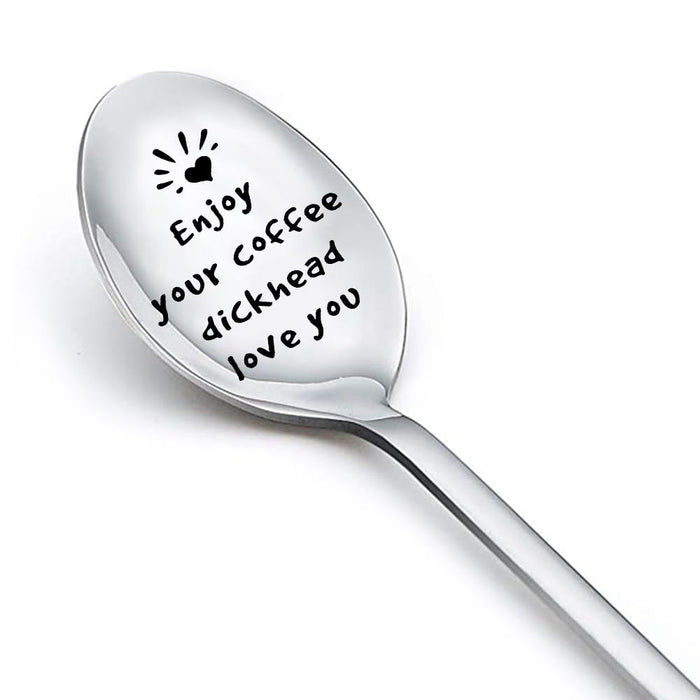 MXXGMYJ Funny Coffee Spoon I Love You Gift Silver for Men Couples Xmas