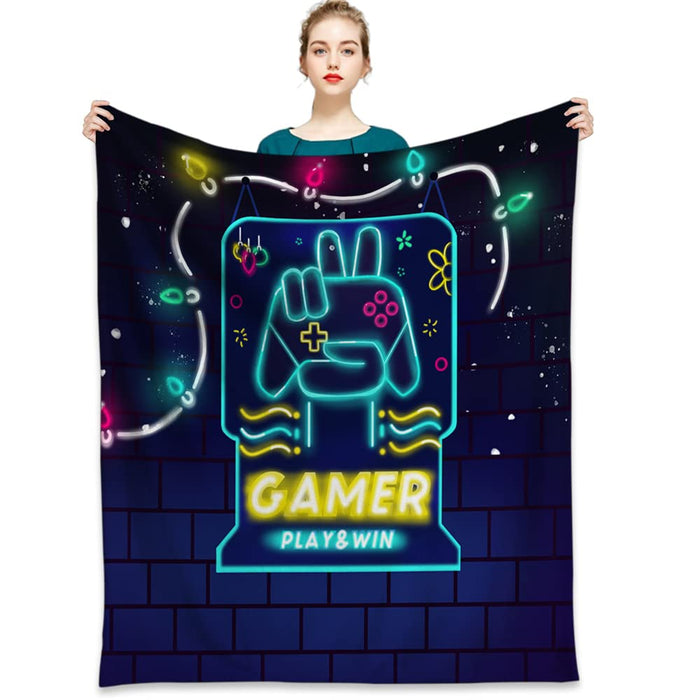 Textattr20 Flannel Gaming Throw Blanket Soft Fleece 50x60 Inches Mt-01