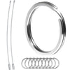 Biyrly Stainless Steel Round Keyrings 1.5-25mm Silver 10 Pack