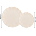 LIYH 24 Pcs Plastic Plates Reusable Scalloped Beige BPA Free 12 Guests