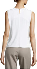 DKNY Women's Pleated-Neck Top, Cream, Size XL