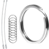 Biyrly Stainless Steel Round Keyrings 12 Pack Silver 28mm Flat Split Rings