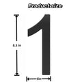GLDonee 8.5" Acrylic Self-Adhesive House Number 3 Black Modern Address