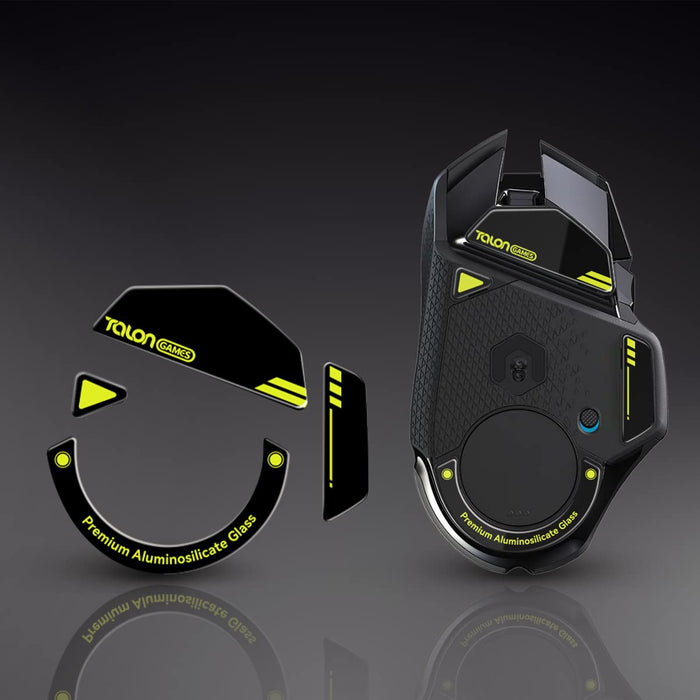 TALONGAMES Glass Mouse Feet Skates for Logitech G502, Curved Edges Smooth, Black