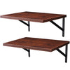 Wall Mounted Floating Shelves, 2 Set Wide Display-Cherry Walnut, 11.8x15.7x6.8in