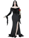 ROC PARTY Womens Gothic Floor Length Off Shoulder Dress Black Size S