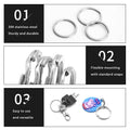 Biyrly Stainless Steel Round Keyrings 1.5-25mm Silver 10 Pack