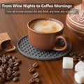 Drink Coasters 6 Pack with Holder — Non-Slip Non-Stick Cup Mat for Hot & Cold Dr