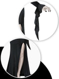 ROC PARTY Womens Gothic Floor Length Off Shoulder Dress Black Size S