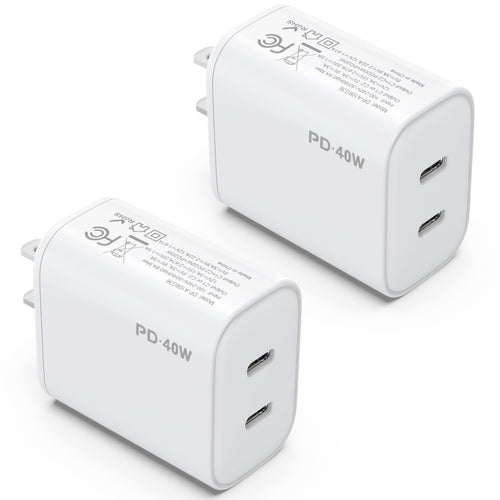 Usb C Charger Block, Igenjun Dual Usb-C Port Power Adapter - Phone Charger With