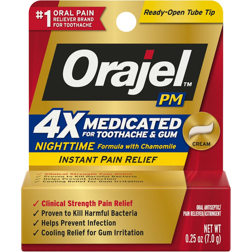 Orajel  Pm Long Lasting Toothache  Pain Relief Cream 0.25 Oz