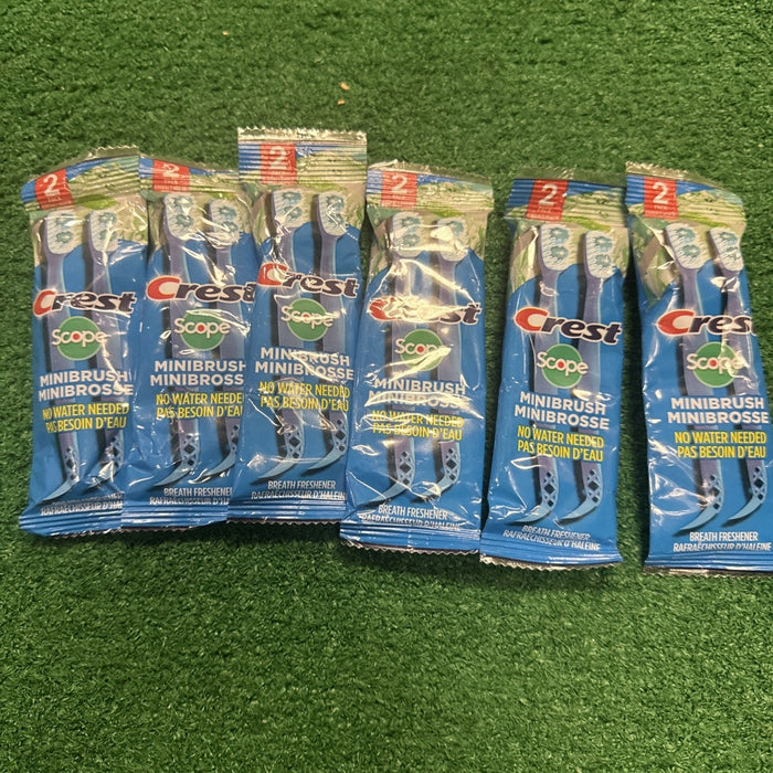 Crest Scope Waterless Disposable Travel Toothbrush, 6 x 2-Pack