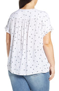 Single Thread Womens Plus Printed Faux-Wrap Top, Size 1X