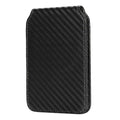Black magnetic wallet card holder with carbon fiber texture