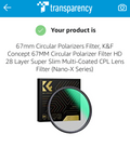 K&F Concept 55mm Ultra Slim Circular Polarizer CPL FLTR 4 Camera Lens Filter...
