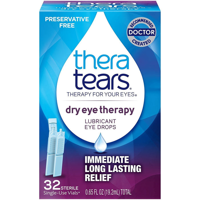 Thera Tears Lubricant Eye Drops With Twist-top 32 Vials