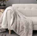 DaDalogy Lavender Grey Faux Fur Sherpa Throw Blanket
