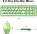 Wireless Keyboard and Mouse Combo with Lime Green Flush Keys