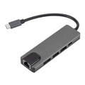 SaharaCase 5-in-1 USB-C Hub with Ethernet – Multiport Adapter with 4K HDMI, 100W PD Charging, and RJ45 – For MacBook & PC