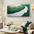 Green Rivers Abstract Wall Art III