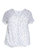 Single Thread Womens Plus Printed Faux-Wrap Top, Size 1X