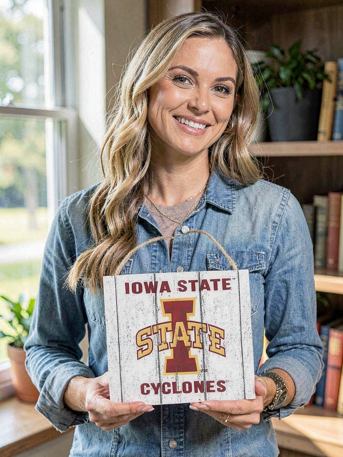 Iowa State Cyclones Weathered Logo Collage Plaque