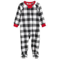 Family Pajamas Matching Baby Thermal Waffle Buffalo Check Footie One-Piece