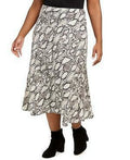 Bar III Womens Plus Snake Print Midi Skirt, Size 3X