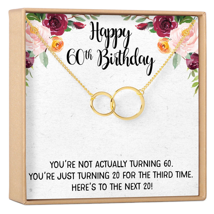60th Birthday Necklace, Multiple Styles