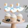 JDIYMI One Silly Goose Cupcake Topper Baby Shower Birthday Party 20pcs Blue