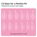 Creaglam Short Square Nail Tips 240Pcs Clear Acrylic 12 Sizes Soft Gel