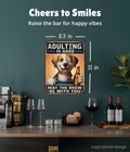 Opix Design Funny Metal Bar Sign Dog Beer Humorous Wall Decor 8.3x11in