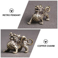 FAVOMOTO Retro Car Keychain Set 4Pcs Golden Brass Feng Shui Dragon Shape