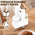 Bodaon 2 Cup Drink Carrier with Handle, 15 Pcs Kraft Paper Disposable